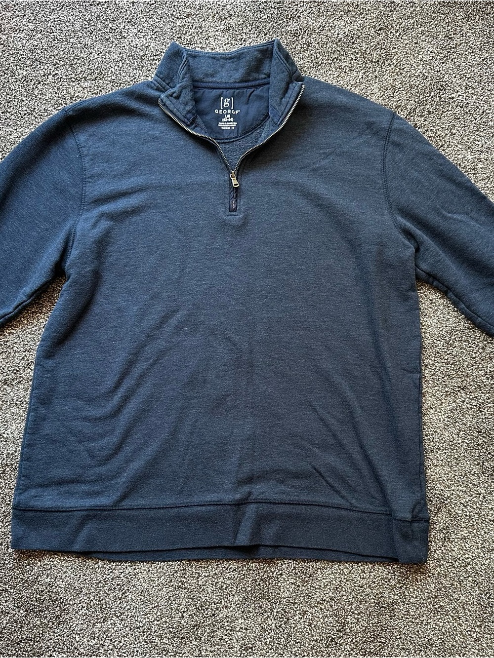 George Men's Navy Quarter-Zip Pullover Sweater